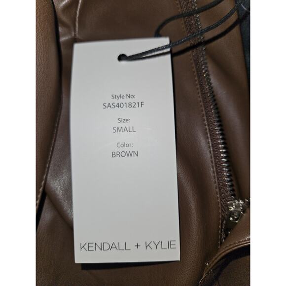 NWT! Kendall + Kylie Faux Leather Brown Mini skirt Size Small - Picture 8 of 10